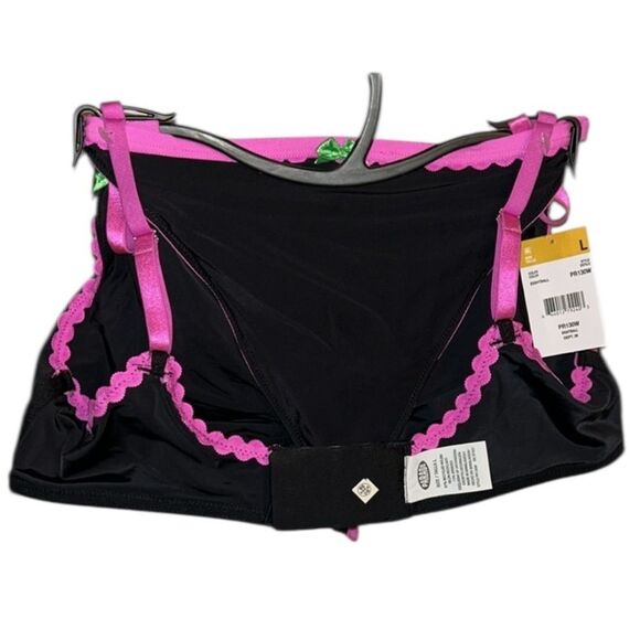 Parade Pink and Black Bralette and Thong Set(Size Large) - Picture 2 of 6